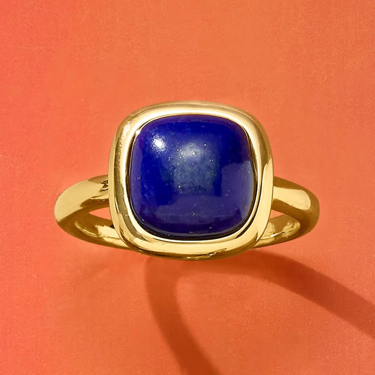 Ross-Simons Square Lapis Ring in 18kt Gold Over Sterling