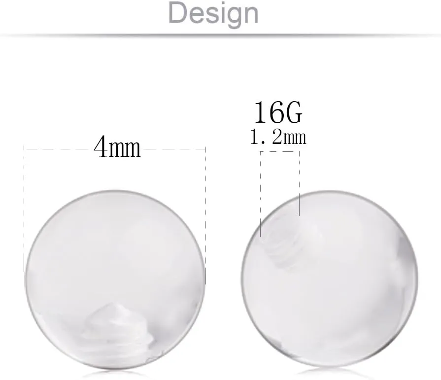 Ruifan 10PCS Clear UV Acrylic Replacement Balls Retainer Body Jewelry Piercing Barbell Parts 16G 14G