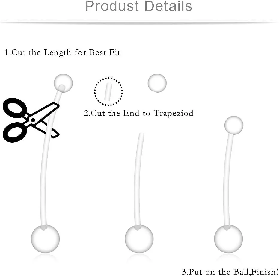 Ruifan 6PCS Mix Style Pregnancy Sport Maternity Flexible Bioplast Belly Navel Button Ring Retainer 14G 1 1/2Inch (38mm)