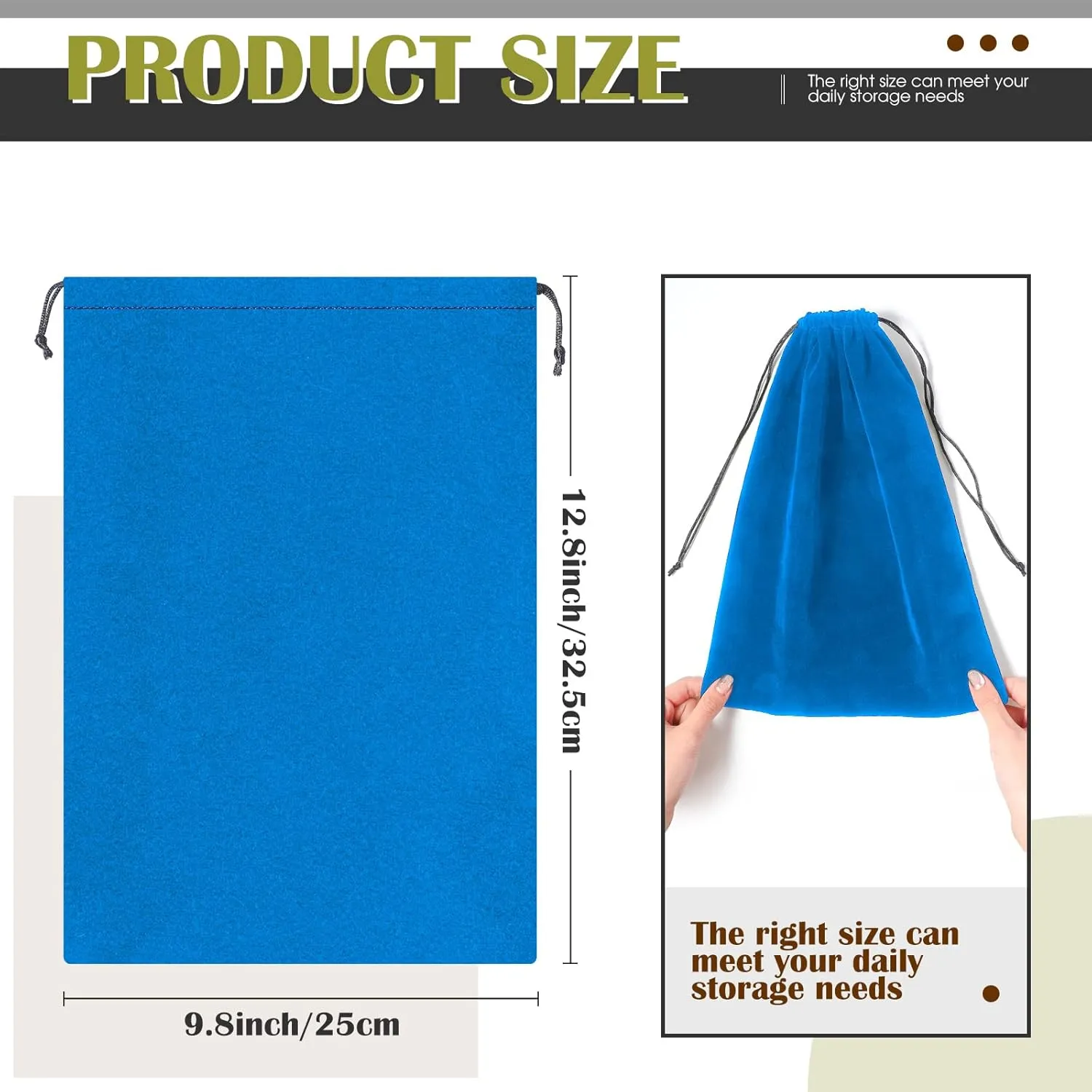 Saintrygo 4 Pieces Silver Storage Bags Anti Tarnish Cloth Bag for Storage, Jewelry, Flatware, Silverplate, Silver Polishing Cloth for Tarnish Cleaning(9.8 x 12.8 Inch,Blue)