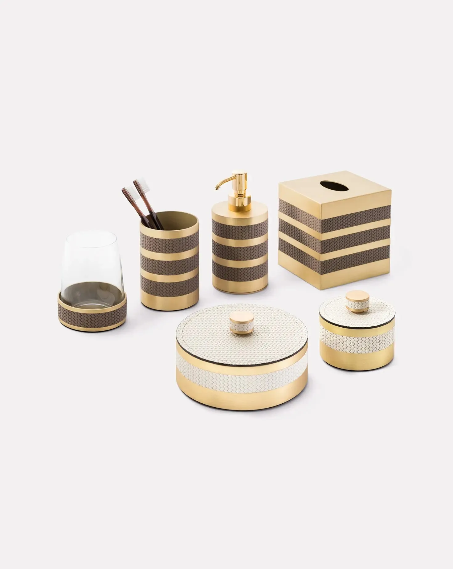 Saturno Cream Leather Box