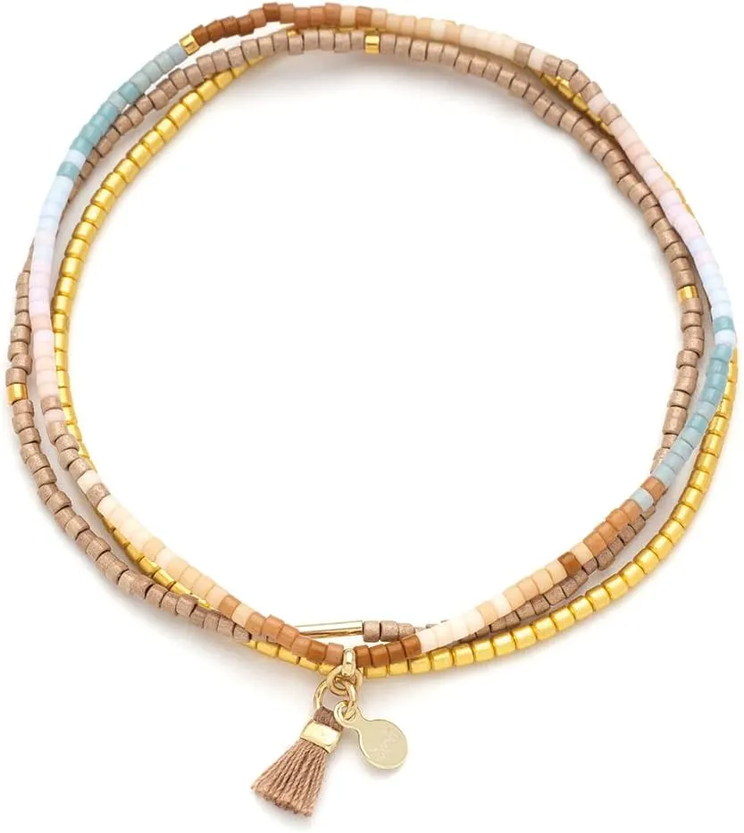 Scout Curated Wears - Chromacolor Miyuki Bracelet Trio - Desert Multi/Gold