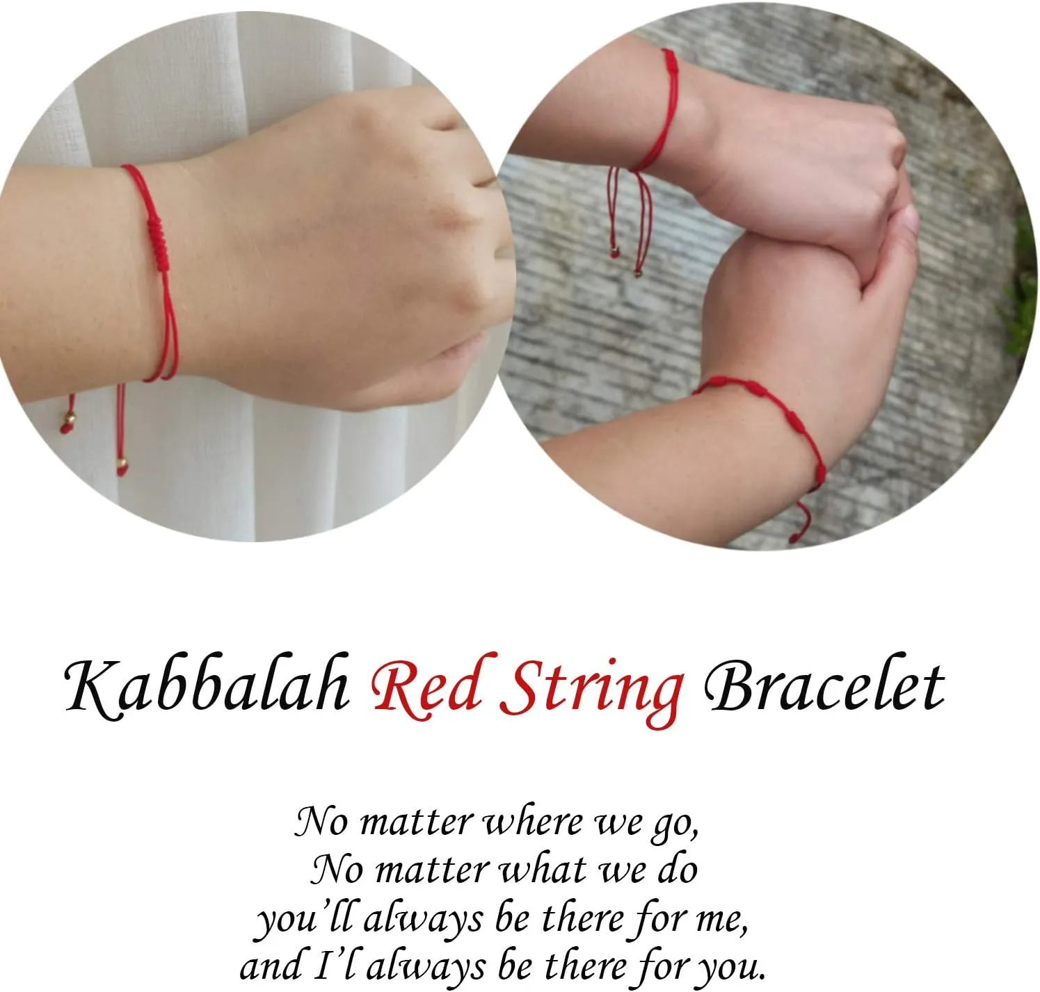 Shonyin 7 Knots Red String Bracelet Kabbalah Protection Thread Handmade String Bracelets Good Luck Gift for Women Men Family