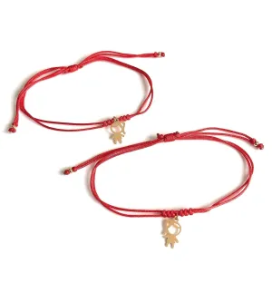 SIFRIMANIA Friends Forever Girls Matching Set for 2 Adjustable Red String Bracelets