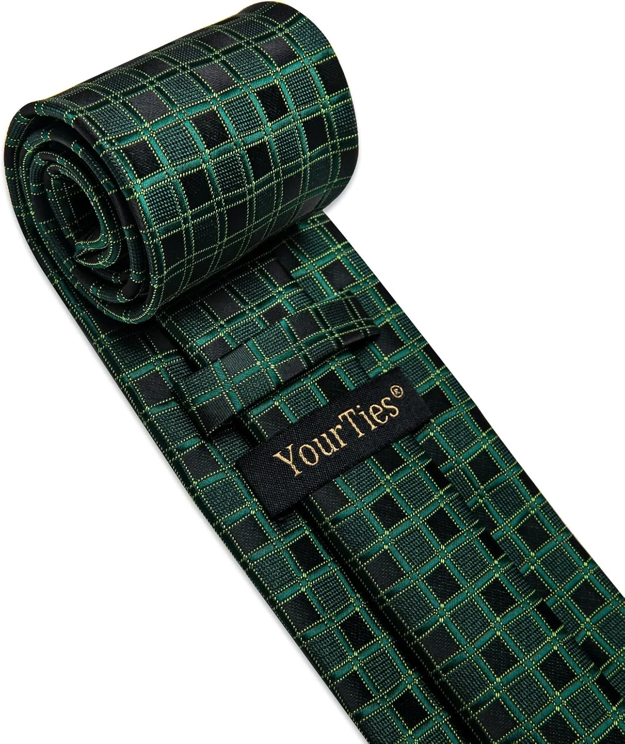 Silk Ties for Men Paisley Floral Striped Necktie and Pocket Square Cufflinks Tie Clip Set 4PC