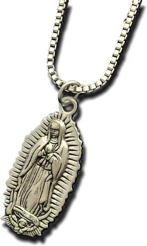 Silver Virgin Mary Pendant Necklace, Perfectly Suited for Men and Women, Infusing Style with Spiritual Splendor - Stainless Steel Chain - Christmas or Birthday Gift
