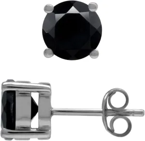 Silvershake 7mm Genuine Gemstone 925 Sterling Silver Stud Earrings