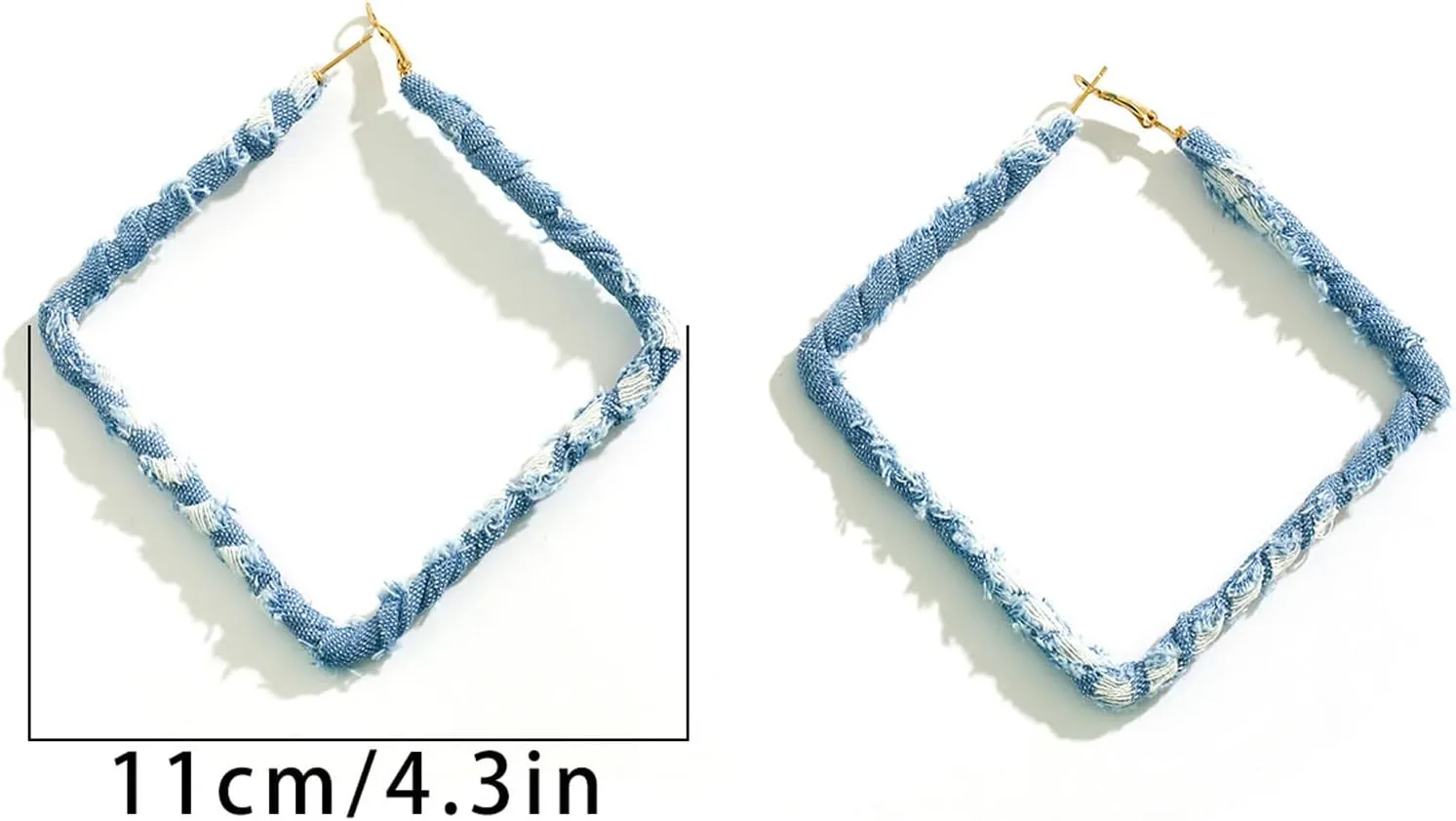 Simple Denim Heart Hoop Earrings Simple Exaggerated Big Star Heart Round Earrings Statement Summer Beach Earrings Accessories Jewelry for Women
