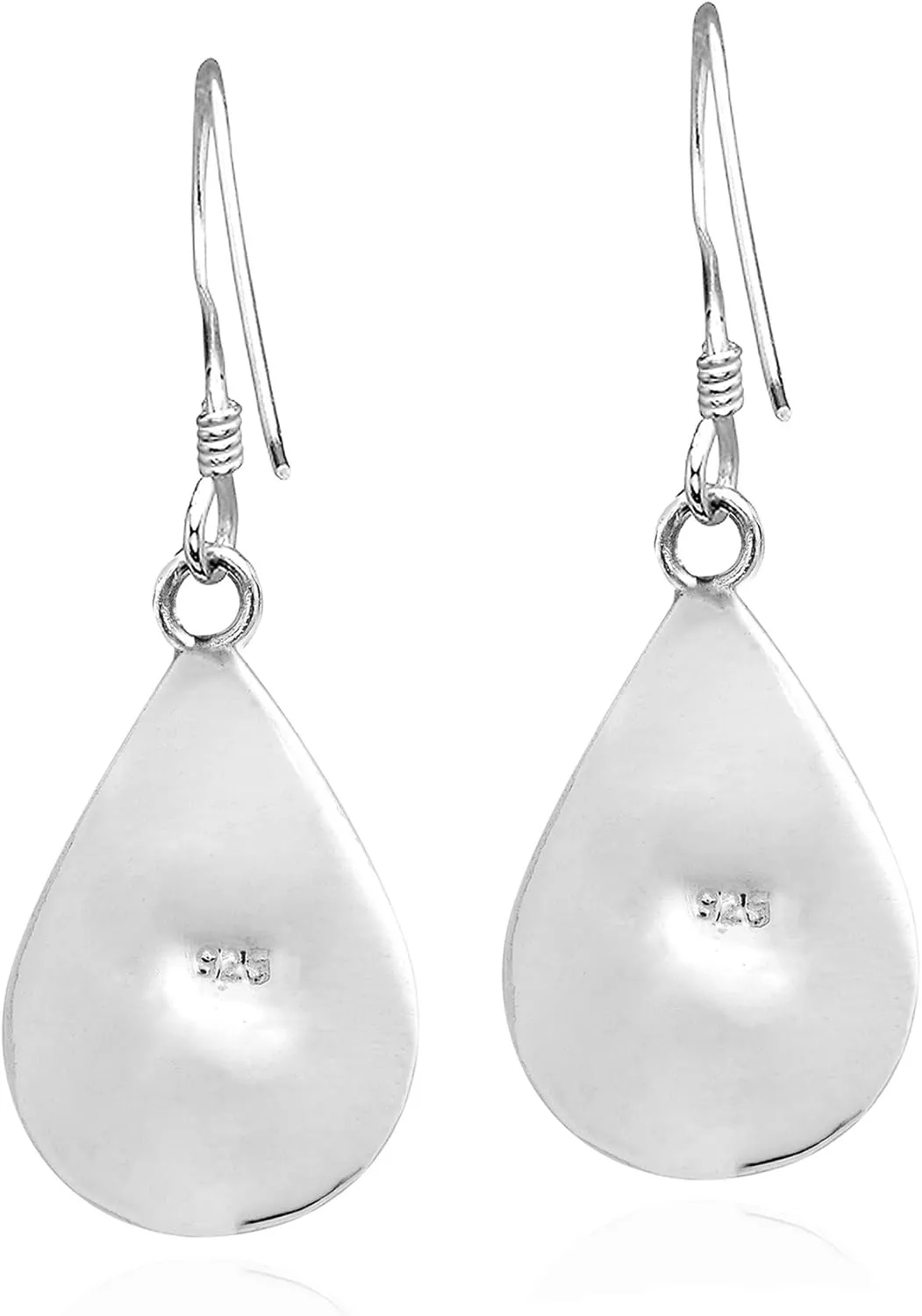 Simple Elegance Teardrop Stone .925 Sterling Silver Dangle Earrings | Jewelry Gift for Women