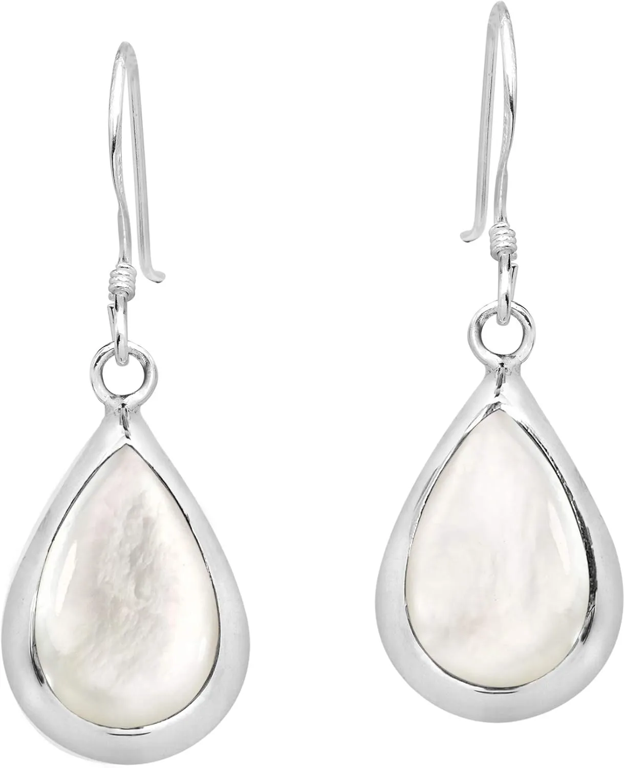Simple Elegance Teardrop Stone .925 Sterling Silver Dangle Earrings | Jewelry Gift for Women