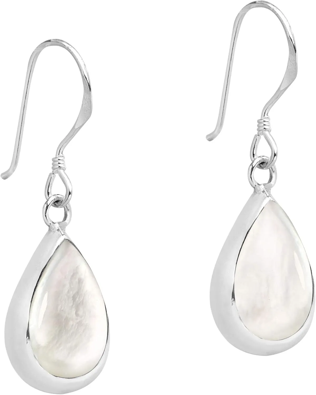 Simple Elegance Teardrop Stone .925 Sterling Silver Dangle Earrings | Jewelry Gift for Women