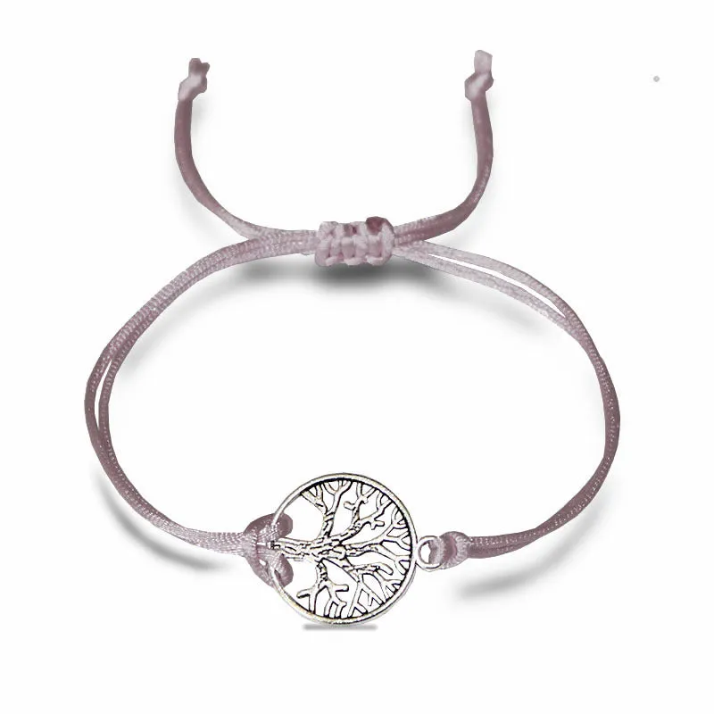 Simple hand-woven red rope tree of life bracelet
