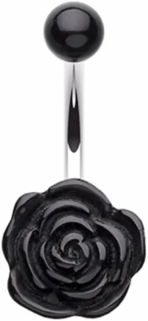 Simple Rose Bloom WildKlass Belly Button Ring
