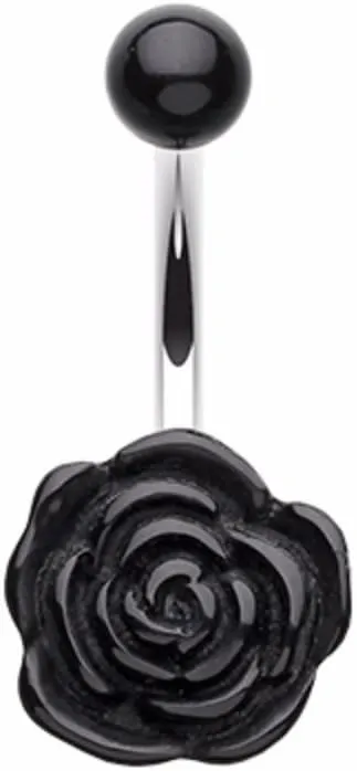 Simple Rose Bloom WildKlass Belly Button Ring
