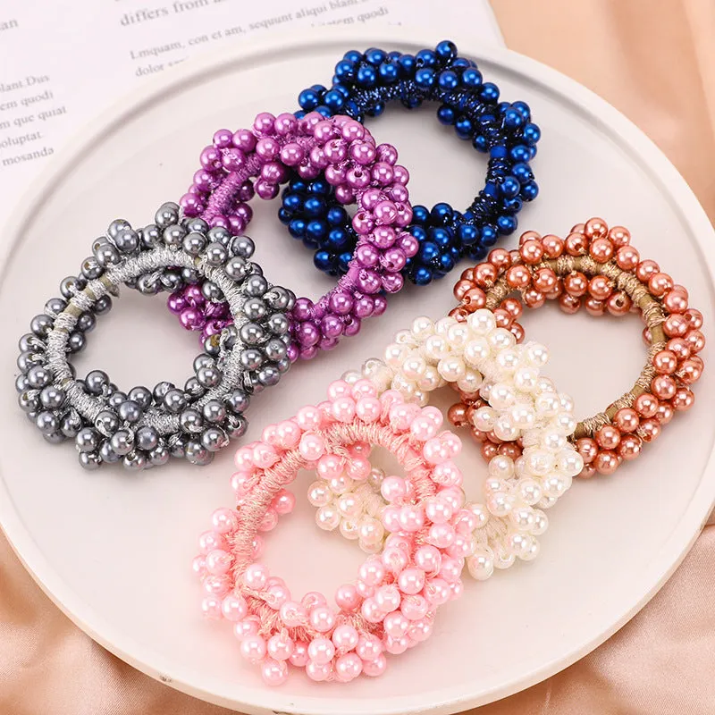 Simple Tie Hair Pearl Bracelet With Ponytail
