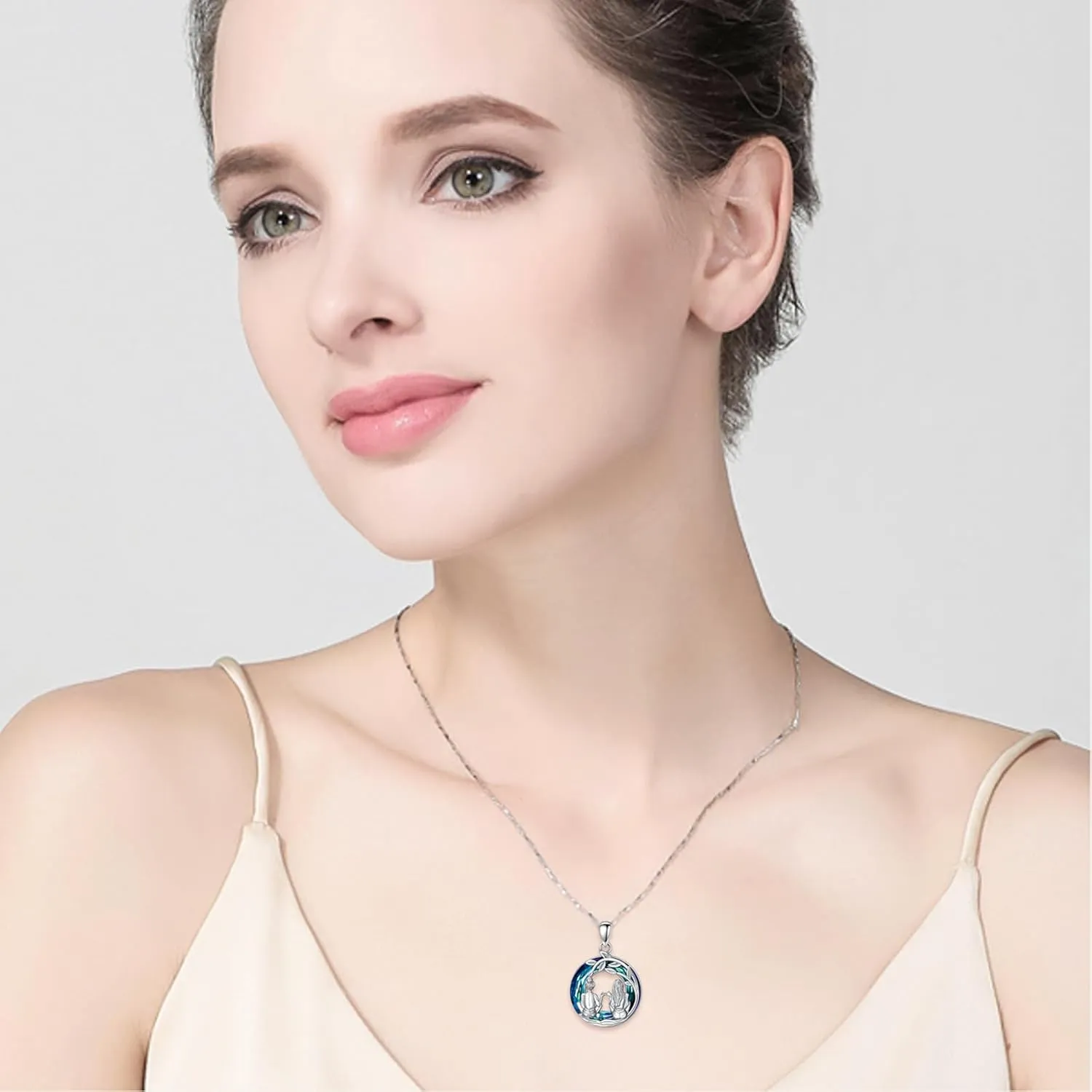Sisters Gifts from Sister 925 Sterling Silver Sisters Pendant Necklace with Crystal Friendship Jewelry Birthday Gifts for Women Sisters Friends