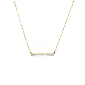 Six Stone Bar Necklace Yellow Gold