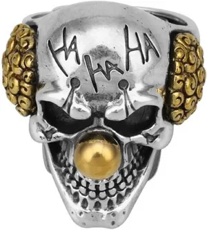 Skull Head Ring for Men - Gothic Clown Joker Vampire Devil Ring - Vintage Punk Halloween Biker Cocktail Party Jewelry Gift