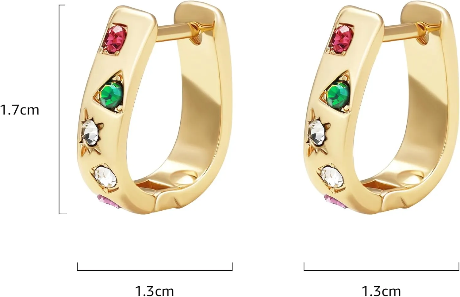 Small Chunky Thick Hoop Earrings for Women 14K Gold Plated Hoops Huggie Gift Ball Earring Button Trendy Hoop Earring for Women Hypoallergenic