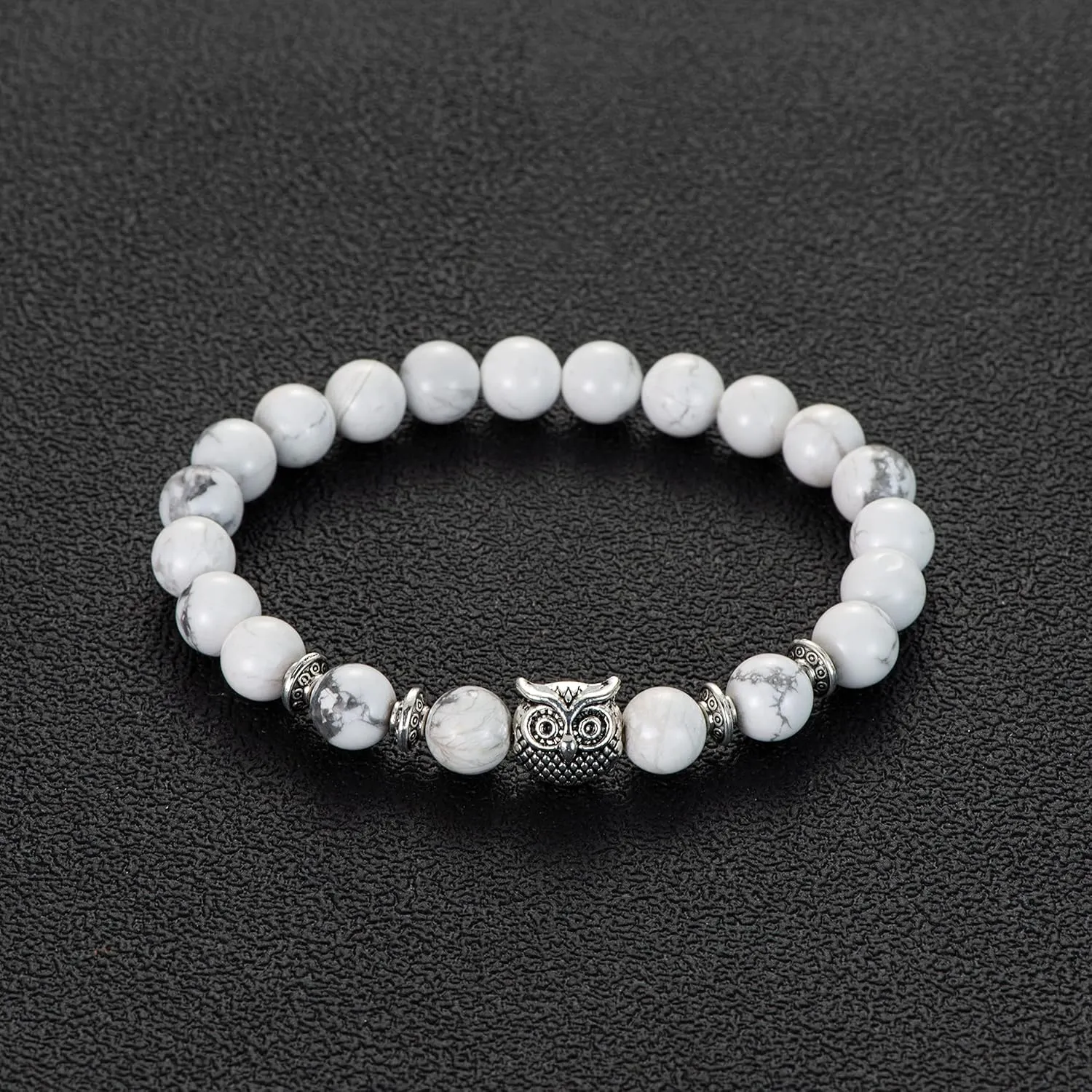 Softones Owl Gifts Owl Bracelets Healing Crystals Bracelet for Women Men Spiritual Energy Beaded Bracelet Set Gifts
