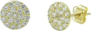 Solid 14K Yellow Gold Dainty Women's CZ Minimalist Round Stud Earrings - Gold Earring Gifts for Ladies Daughter