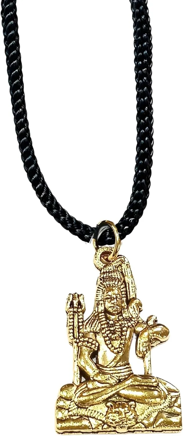 Spiritual Bholenath Lord Shiv Shiva Mahadev Religious Temple Hindu God Jewelry Locket with Chain Pendant Necklace for Men Women