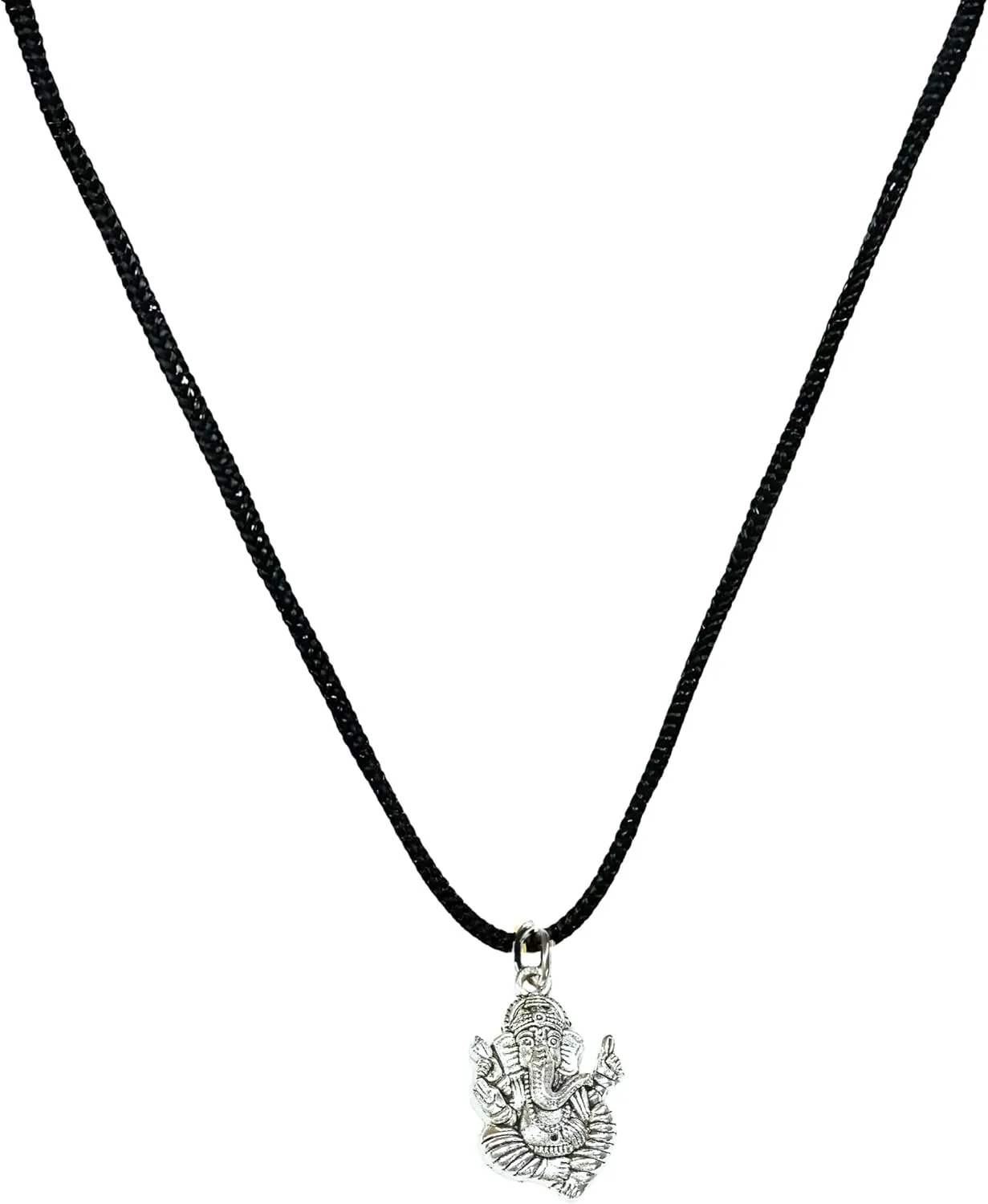 Spiritual Ganpati God Religious Temple Hindu God Jewelry Locket with Chain Pendant Necklace for Men Women