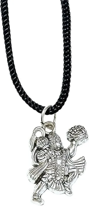 Spiritual Hanuman Lord Hanuman Ram bhakt Religious Temple Hindu God Jewelry Locket with Chain Pendant Necklace for Men Women