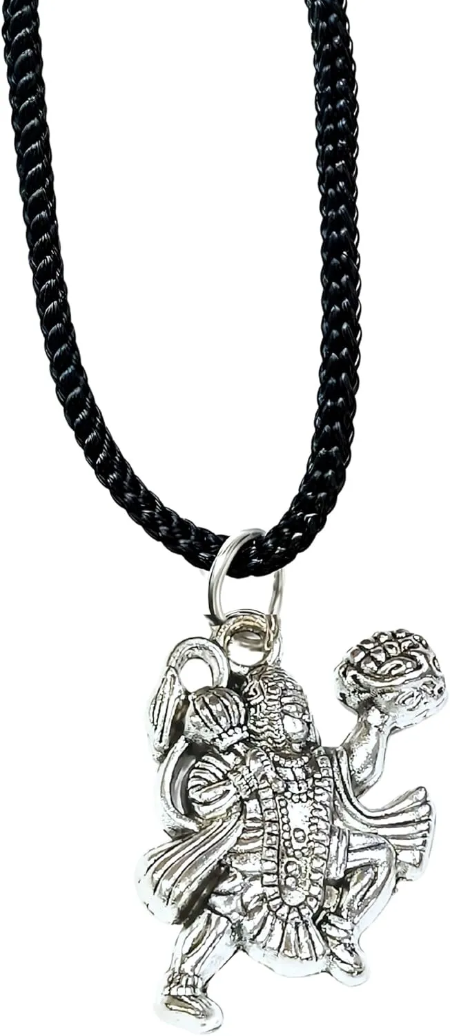 Spiritual Hanuman Lord Hanuman Ram bhakt Religious Temple Hindu God Jewelry Locket with Chain Pendant Necklace for Men Women