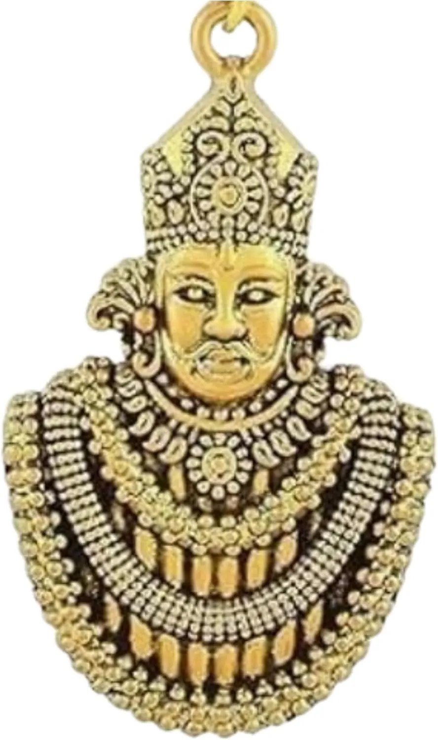 Spiritual Khatu Shyam Lord Religious Temple Khatu Shyam Hindu God Jewelry Locket with Dhaga Pendant Necklace for Men Women