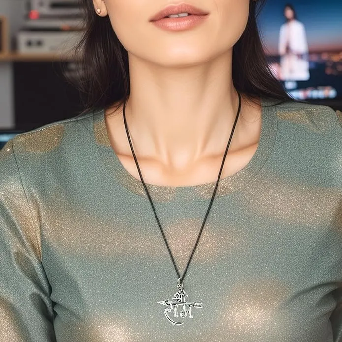 Spiritual Ram Religious Temple Ram Hindu God Jewelry Locket with Chain Pendant Necklace for Men Women