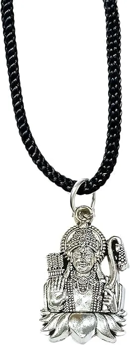 Spiritual Ram Religious Temple Ram Hindu God Jewelry Locket with Chain Pendant Necklace for Men Women