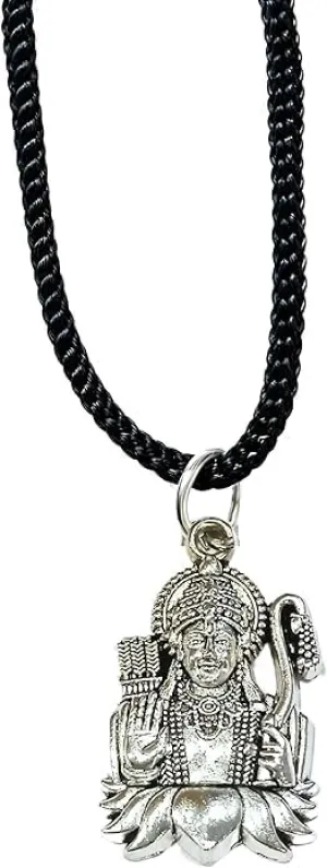 Spiritual Ram Religious Temple Ram Hindu God Jewelry Locket with Chain Pendant Necklace for Men Women