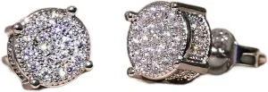 spring sale 2025, big spring sale Women Synthetic Diamond Earrings, 18K White Gold Plated Round Square Cubic Zirconia Hypoallergenic Studs Earrings amazon haul sale clearance
