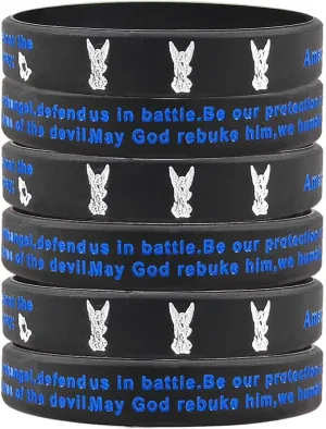 St Michael Bracelet God Prayers Saint Michael Silicone Bracelets Praying St. Michael The Archangel Water-proof Rubber Wristbands Bangle Religious Catholic Blessing Jewelry for Men Women