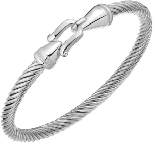 Stainless Steel Twisted Cable Wire Bracelets with Hook Adjustable Cuff Bangle Bracelet Vintage Jewelry Gift for Women