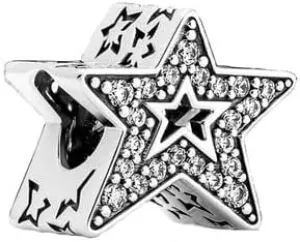Star Moon Sun Charms Fit Bracelets 925 Silver Zircon Sparkling Starry Sky Beads Glow in the dark Charm Jewelry SSS-1401