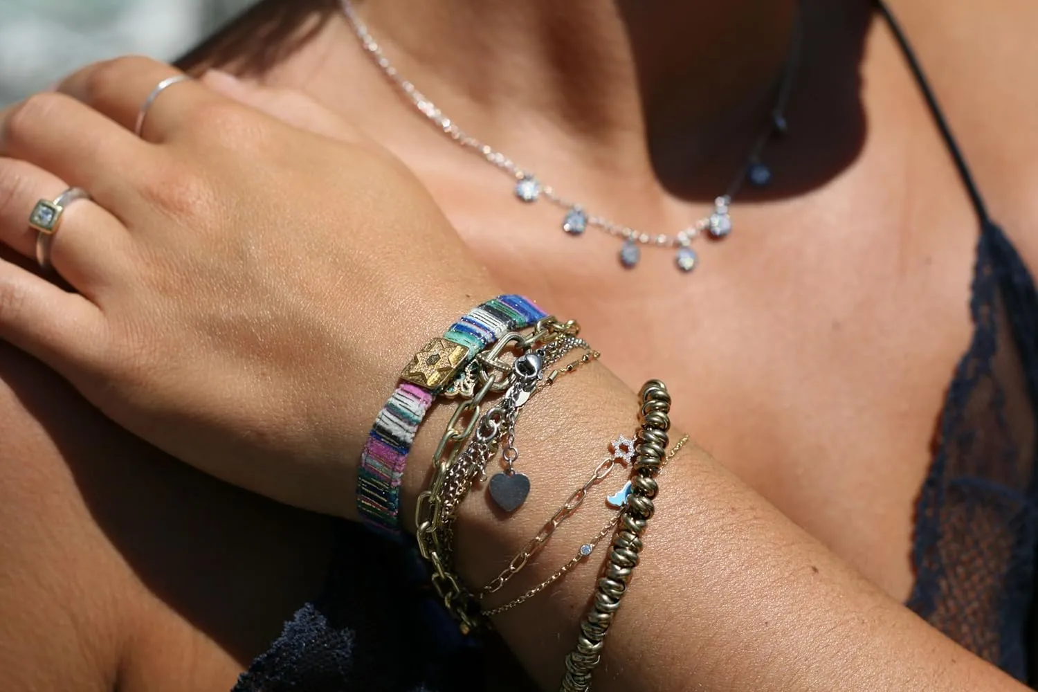 Star of David Friendship Bracelet - 14k Gold Plated Charm, Handcrafted with Adjustable Knot