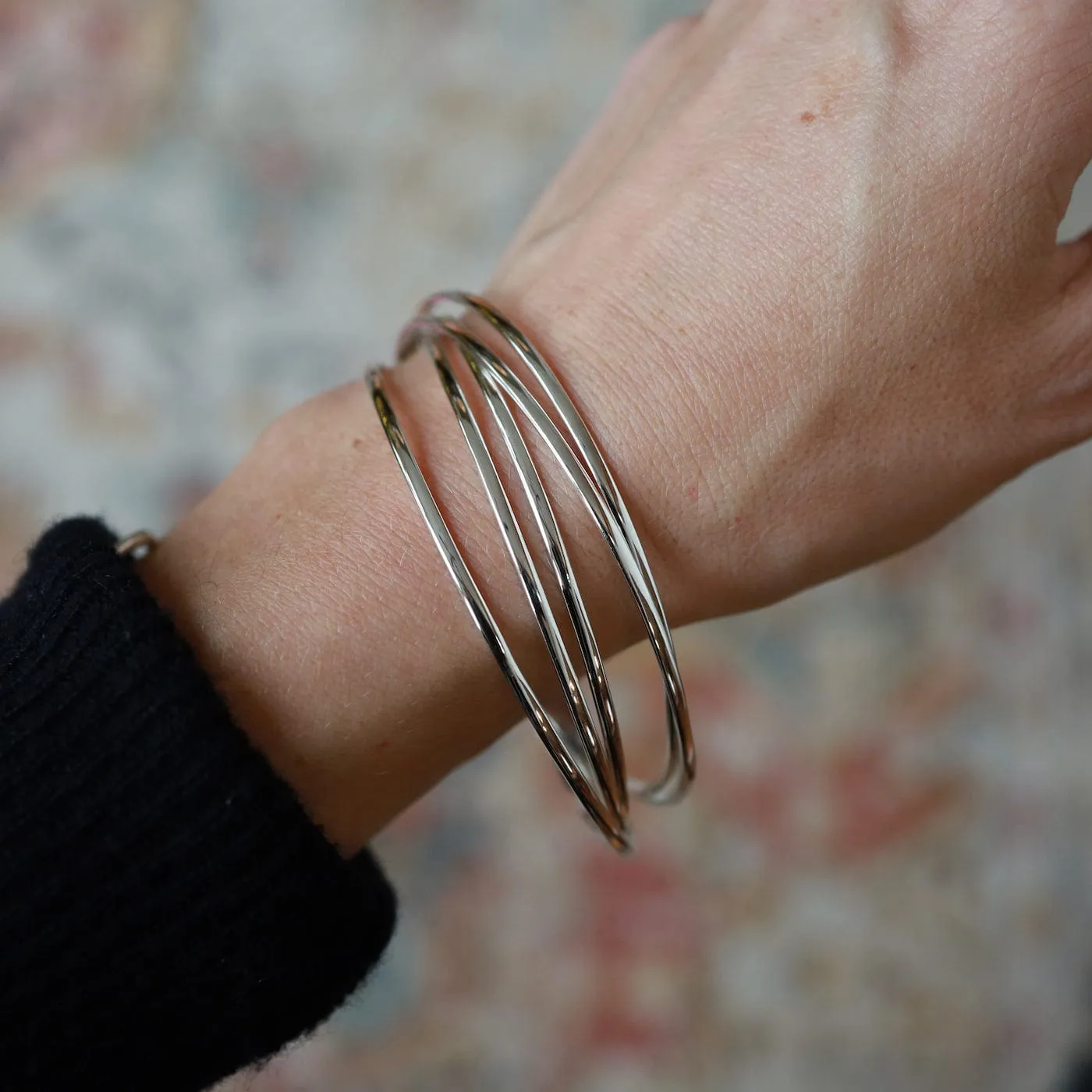 Sterling Silver 5 Wire Bangle Bracelet