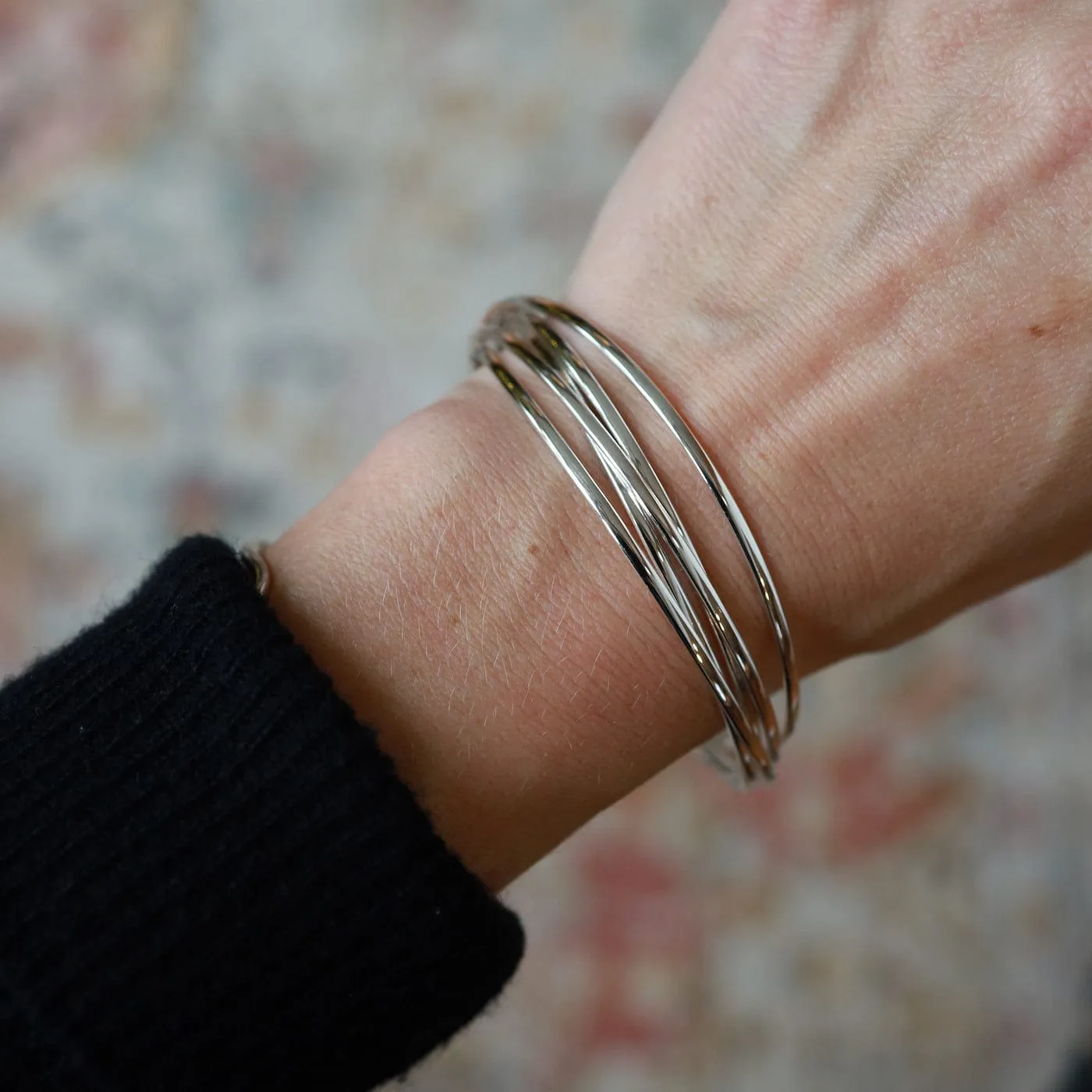 Sterling Silver 5 Wire Bangle Bracelet