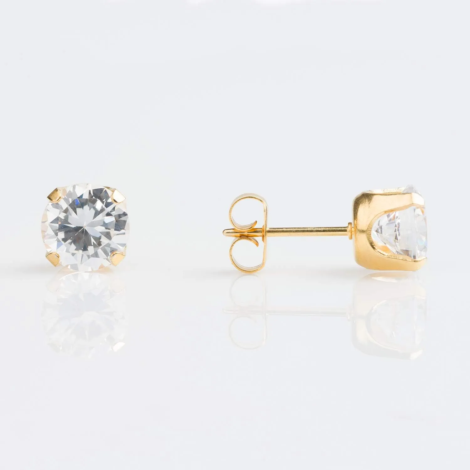 STUDEX Sensitive Cubic Zirconia Stud Earrings | Hypoallergenic and Nickel Safe for Sensitive Ears | High Fashion Earrings for Women and Men