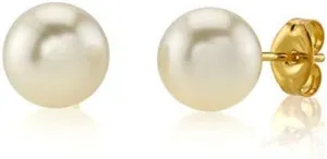 STUDEX Sensitive White Pearl Stud Earrings | Hypoallergenic and Nickel Safe for Sensitive Ears | Gold Plated Posts | High Fashion Earrings for Women and Men