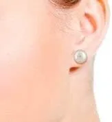 STUDEX Sensitive White Pearl Stud Earrings | Hypoallergenic and Nickel Safe for Sensitive Ears | Gold Plated Posts | High Fashion Earrings for Women and Men