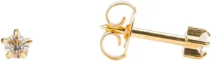 Studex Universal April Crystal 24K Gold-Plated Stud Earrings | 3mm 5-Prong Design | Hypoallergenic and Nickel Safe for Sensitive Ears | High Fashion Earrings for Women