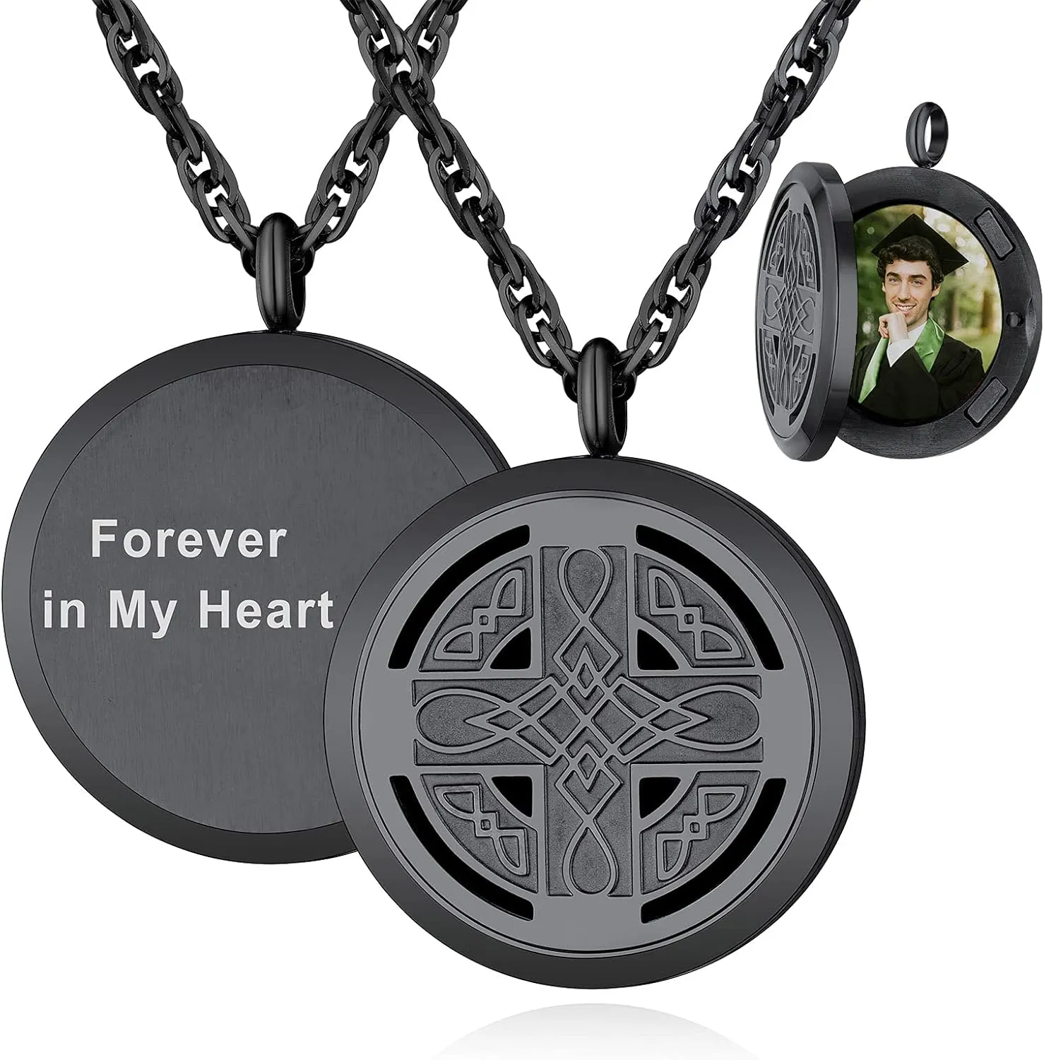 Supcare Locket Necklace That Holds Pictures-Engraved Photo Pendant Custom Jewellery Gifts for Men Women (with Jewellery Gift Box)