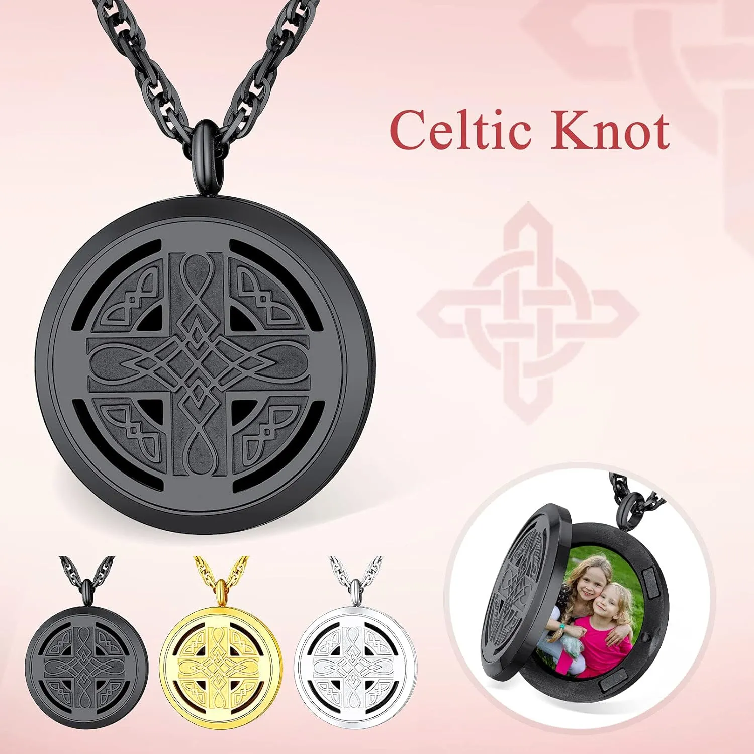 Supcare Locket Necklace That Holds Pictures-Engraved Photo Pendant Custom Jewellery Gifts for Men Women (with Jewellery Gift Box)