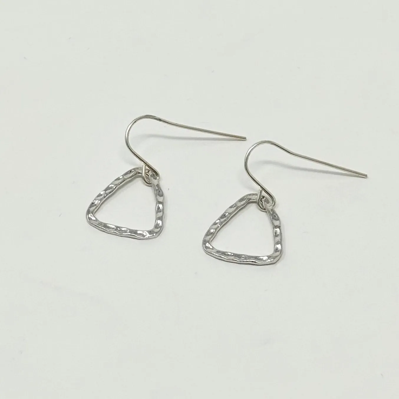 Sydney Hammered Dainty Triangle Earrings