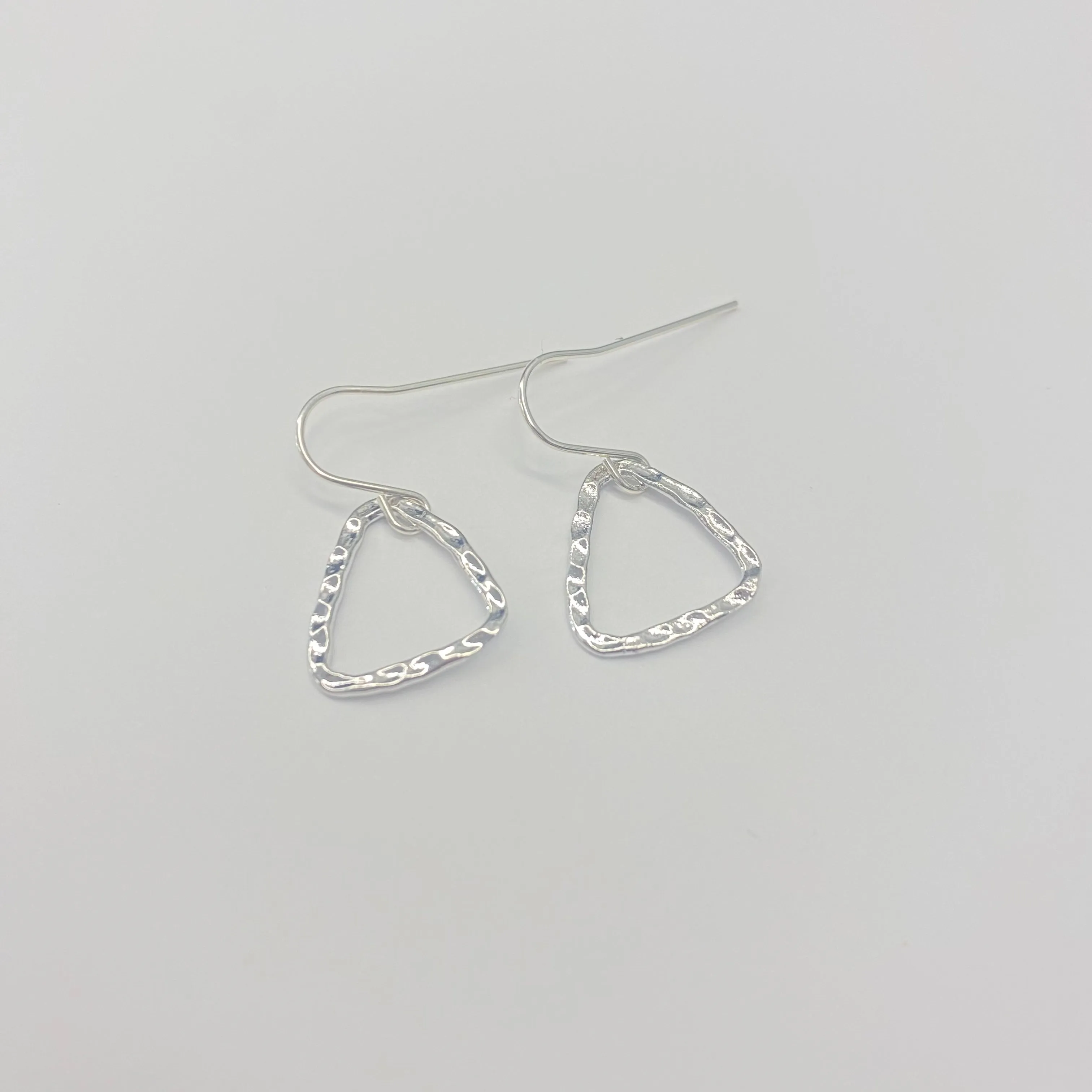 Sydney Hammered Dainty Triangle Earrings