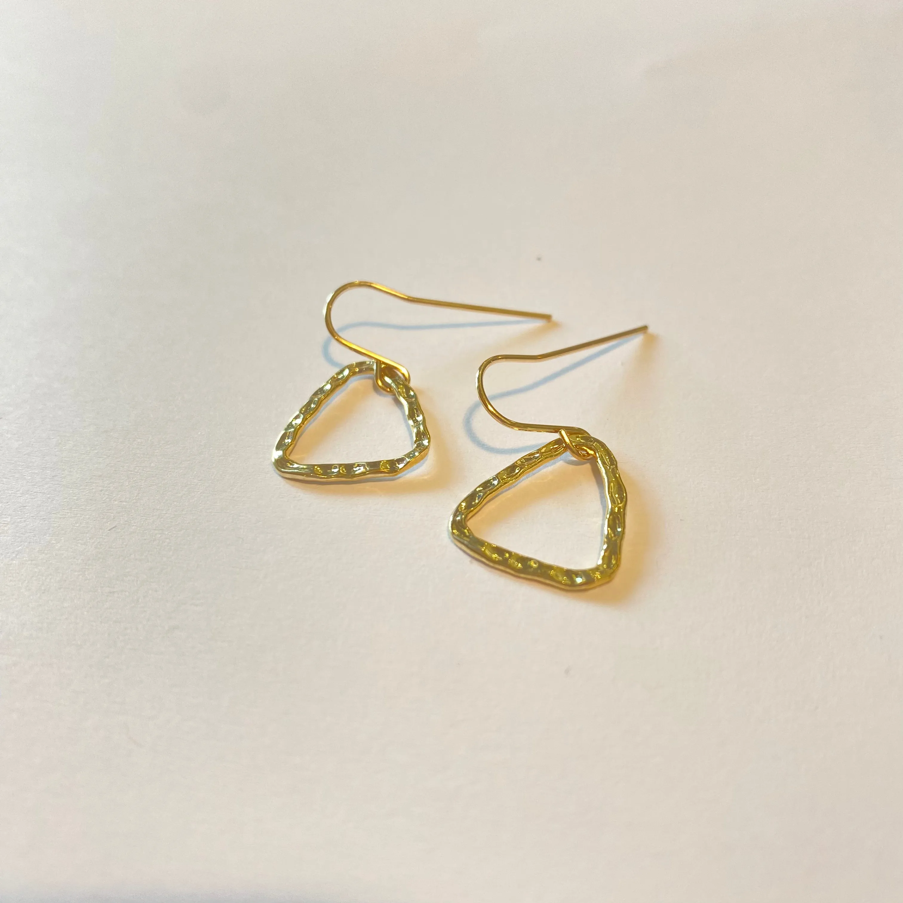 Sydney Hammered Dainty Triangle Earrings
