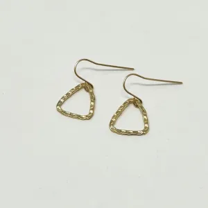 Sydney Hammered Dainty Triangle Earrings